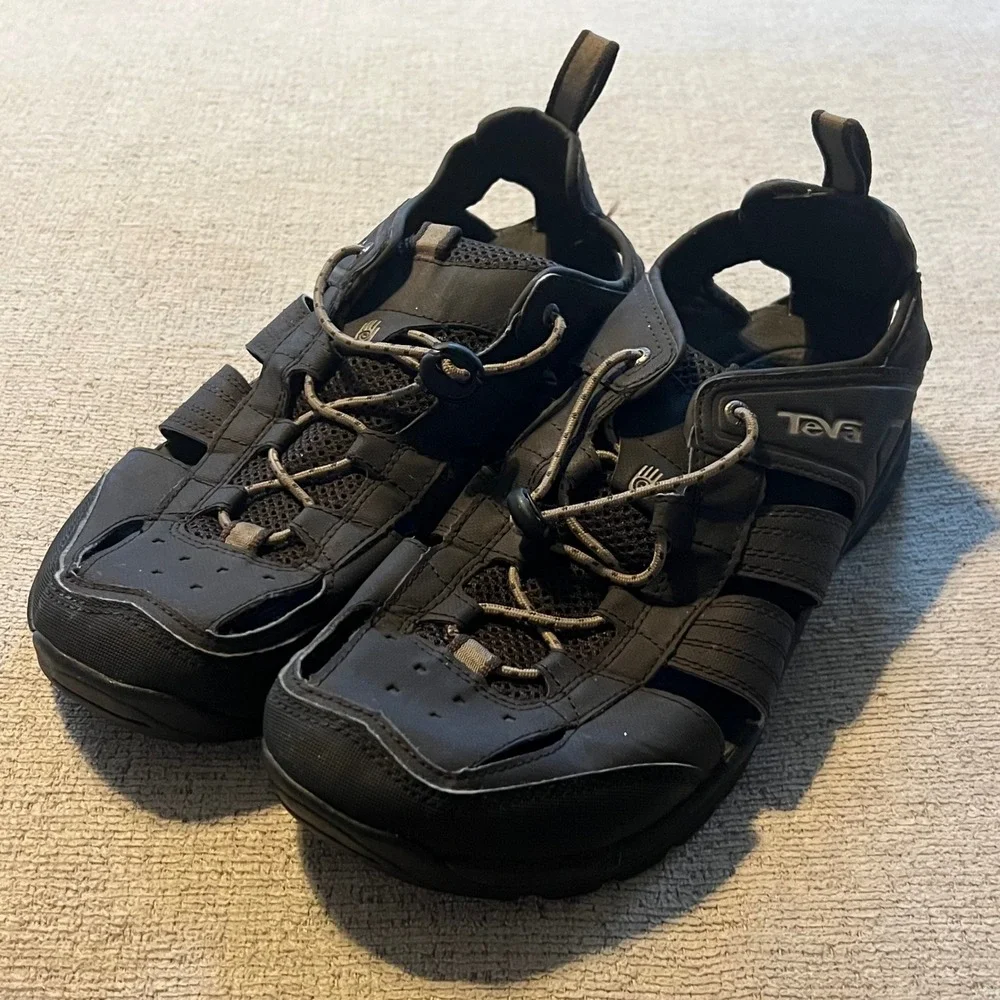 Teva Omnium Mens 11 Black Closed Toe Fisherman Hiking‎ Water Sandals 1003906
